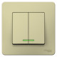 Выключатель 2-кл. СП Blanca 10А IP20 (сх. 5) 250В с подсветкой беж. SE BLNVS010517