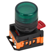 Лампа светосигнальная AL-22TE d22мм 240В AC зел. цилиндр неон IEK BLS30-ALTE-K06