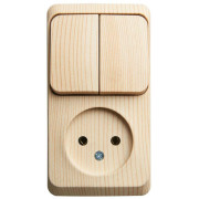 Блок ОП Этюд (1-м розетка без заземл. + 2-кл. выкл.) сосна SE BPA16-205D