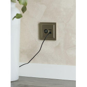 Розетка компьютерная + телевизионная 2-м Brite РТВ/РК12-БрШ RJ45 кат.5E + TV механизм шампань IEK BR-AK20-1-K37