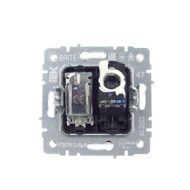 Розетка компьютерная + телевизионная 2-м Brite РТВ/РК12-БрА RJ45 кат.5E + TV механизм алюм. IEK BR-AK20-1-K47