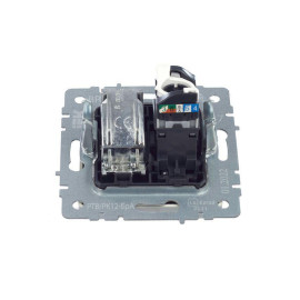 Розетка компьютерная + телевизионная 2-м Brite РТВ/РК12-БрА RJ45 кат.5E + TV механизм алюм. IEK BR-AK20-1-K47