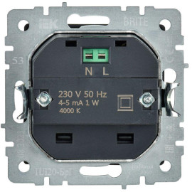 Подсветка светодиодная BRITE встраив. ПЛ20-БрГ механизм графит IEK BR-FL20-K53