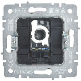 Розетка компьютерная СП RJ45 кат.5E BRITE РК10-БрБ механизм бел. IEK BR-K10-1-K01