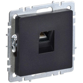 Розетка компьютерная СП RJ45 кат.5E BRITE РК10-БрЧ механизм черн. IEK BR-K10-1-K02
