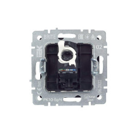 Розетка компьютерная СП RJ45 кат.5E BRITE РК10-БрЧ механизм черн. IEK BR-K10-1-K02