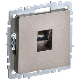Розетка компьютерная СП RJ45 кат.5E BRITE РК10-БрШ механизм шампань IEK BR-K10-1-K37