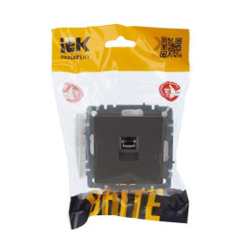 Розетка компьютерная СП RJ45 кат.5E BRITE РК10-БрШ механизм шампань IEK BR-K10-1-K37