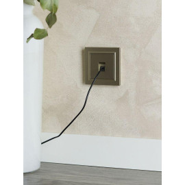 Розетка компьютерная СП RJ45 кат.5E BRITE РК10-БрШ механизм шампань IEK BR-K10-1-K37