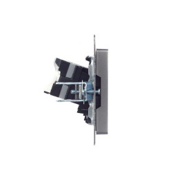 Розетка компьютерная СП RJ45 кат.5E BRITE РК10-БрС механизм сталь IEK BR-K10-1-K46