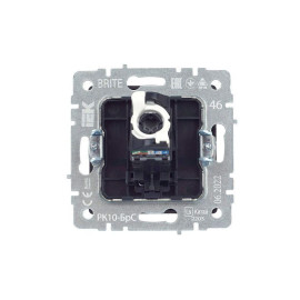 Розетка компьютерная СП RJ45 кат.5E BRITE РК10-БрС механизм сталь IEK BR-K10-1-K46