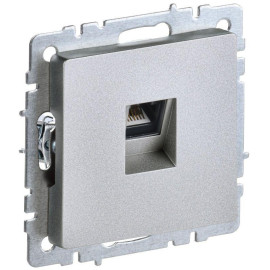 Розетка компьютерная СП RJ45 кат.5E BRITE РК10-БрА механизм алюм. IEK BR-K10-1-K47