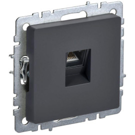 Розетка компьютерная СП RJ45 кат.5E BRITE РК10-БрГ механизм графит IEK BR-K10-1-K53