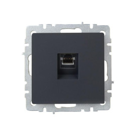 Розетка компьютерная СП RJ45 кат.5E BRITE РК10-БрГ механизм графит IEK BR-K10-1-K53