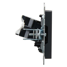 Розетка компьютерная СП RJ45 кат.5E BRITE РК10-БрГ механизм графит IEK BR-K10-1-K53