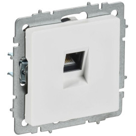 Розетка компьютерная СП BRITE РК10-БрАБ RJ45 кат.5E механизм арктич. бел. IEK BR-K10-1-K91