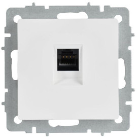 Розетка компьютерная СП BRITE РК10-БрАБ RJ45 кат.5E механизм арктич. бел. IEK BR-K10-1-K91