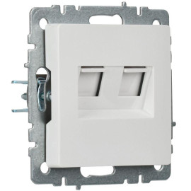 Розетка компьютерная двойн. СП RJ45 кат.5E BRITE РК10-2-БрБ механизм бел. IEK BR-K20-1-K01