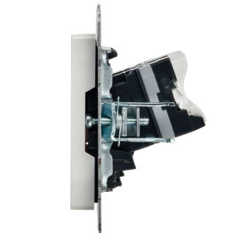 Розетка компьютерная двойн. СП RJ45 кат.5E BRITE РК10-2-БрБ механизм бел. IEK BR-K20-1-K01