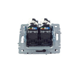 Розетка компьютерная двойн. СП RJ45 кат.5E BRITE РК10-2-БрЧ механизм черн. IEK BR-K20-1-K02