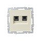 Розетка компьютерная двойн. СП RJ45 кат.5E BRITE РК10-2-БрКр механизм беж. IEK BR-K20-1-K10