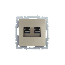 Розетка компьютерная двойн. СП RJ45 кат.5E BRITE РК10-2-БрШ механизм шампань IEK BR-K20-1-K37