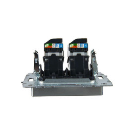 Розетка компьютерная двойн. СП RJ45 кат.5E BRITE РК10-2-БрА механизм алюм. IEK BR-K20-1-K47