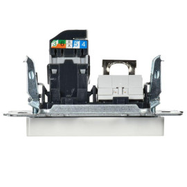 Розетка двойная СП RJ11+RJ45 кат.5E BRITE РК/Т12-БрБ механизм бел. IEK BR-KT20-O-1-K01