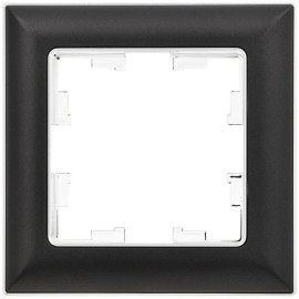 Рамка 1-м BRITE РУ-1-Бр хром/черн. IEK BR-M12-12-2-K23