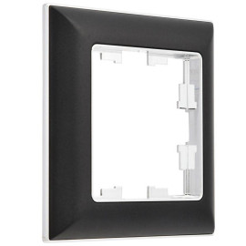 Рамка 1-м BRITE РУ-1-Бр хром/черн. IEK BR-M12-12-2-K23