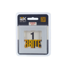 Рамка 1-м BRITE РУ-1-2-БрБ стекло бел. IEK BR-M12-G-K01