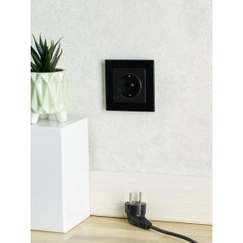 Рамка 1-м BRITE РУ-1-2-БрЧ стекло черн. IEK BR-M12-G-K02