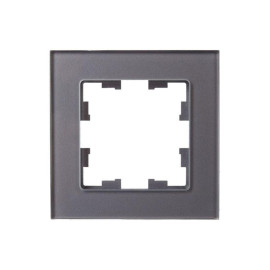 Рамка 1-м BRITE РУ-1-2-БрСе стекло сер. IEK BR-M12-G-K03