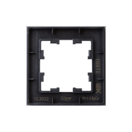 Рамка 1-м BRITE РУ-1-2-БрСе стекло сер. IEK BR-M12-G-K03