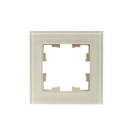 Рамка 1-м BRITE РУ-1-2-БрВа стекло ванильн. IEK BR-M12-G-K10