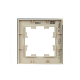 Рамка 1-м BRITE РУ-1-2-БрВа стекло ванильн. IEK BR-M12-G-K10