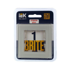 Рамка 1-м BRITE РУ-1-2-БрВа стекло ванильн. IEK BR-M12-G-K10