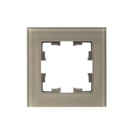Рамка 1-м BRITE РУ-1-2-БрД стекло дым. IEK BR-M12-G-K30