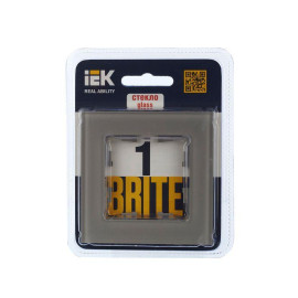 Рамка 1-м BRITE РУ-1-2-БрД стекло дым. IEK BR-M12-G-K30