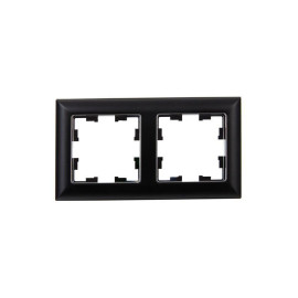 Рамка 2-м BRITE РУ-2-Бр хром/черн. IEK BR-M22-12-2-K23