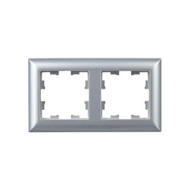 Рамка 2-м BRITE РУ-2-Бр алюм./алюм. IEK BR-M22-12-K47