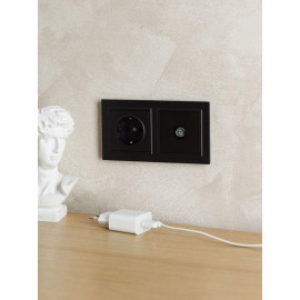 Рамка 2-м IP44 BRITE РУ-2-БрЧ-44 черн. IEK BR-M22-44-K02