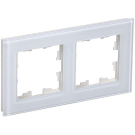 Рамка 2-м BRITE РУ-2-2-БрБ стекло бел. IEK BR-M22-G-K01