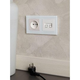 Рамка 2-м BRITE РУ-2-2-БрБ стекло бел. IEK BR-M22-G-K01