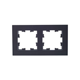 Рамка 2-м BRITE РУ-2-2-БрСе стекло сер. IEK BR-M22-G-K03