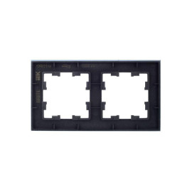 Рамка 2-м BRITE РУ-2-2-БрСе стекло сер. IEK BR-M22-G-K03