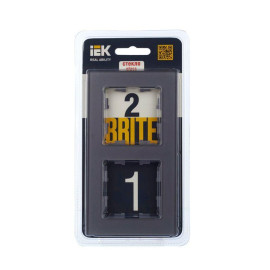 Рамка 2-м BRITE РУ-2-2-БрСе стекло сер. IEK BR-M22-G-K03