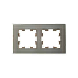 Рамка 2-м BRITE РУ-2-2-БрВа стекло ванильн. IEK BR-M22-G-K10