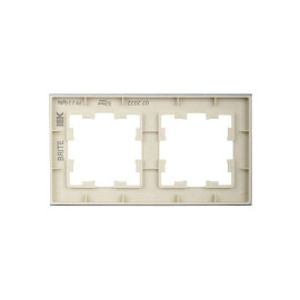 Рамка 2-м BRITE РУ-2-2-БрВа стекло ванильн. IEK BR-M22-G-K10