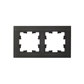 Рамка 2-м BRITE РУ-2-2-БрД стекло дым. IEK BR-M22-G-K30